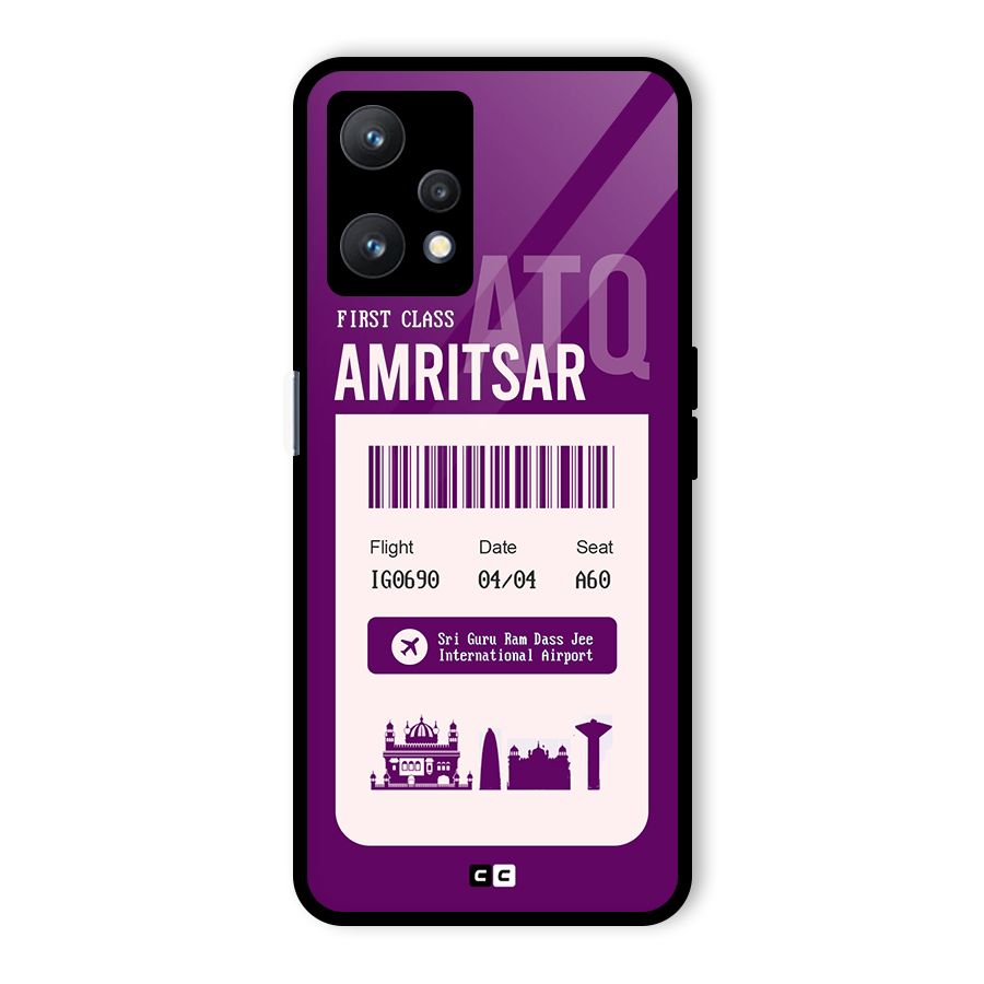 Amritsar Boarding Pass Glass Back Case for Realme 9 Pro 5G