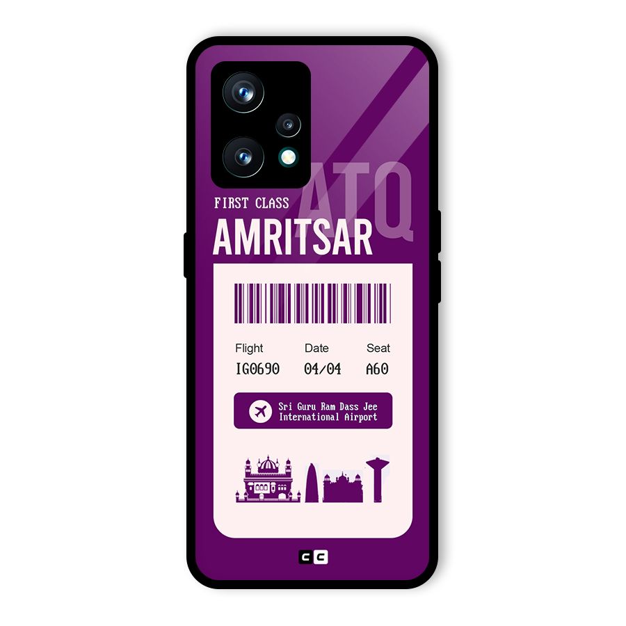 Amritsar Boarding Pass Glass Back Case for Realme 9 Pro Plus 5G