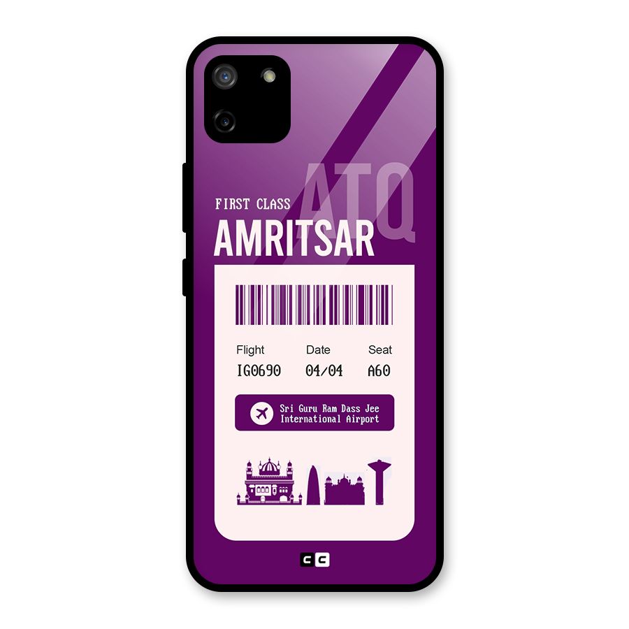 Amritsar Boarding Pass Glass Back Case for Realme C11