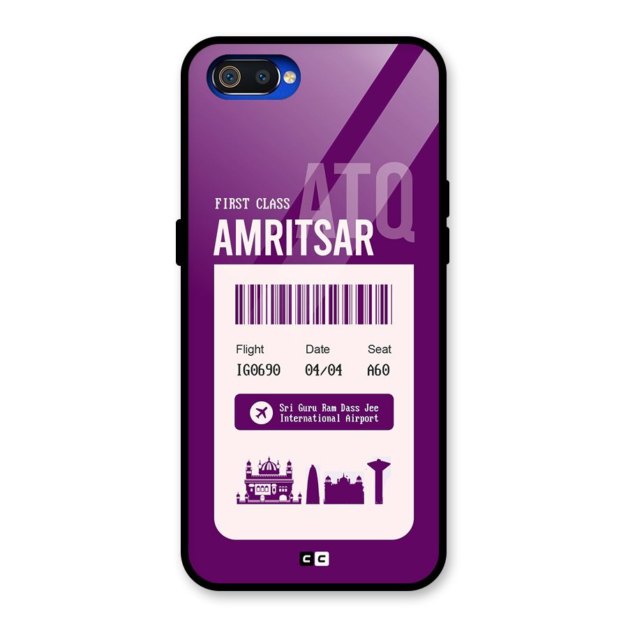 Amritsar Boarding Pass Glass Back Case for Realme C2