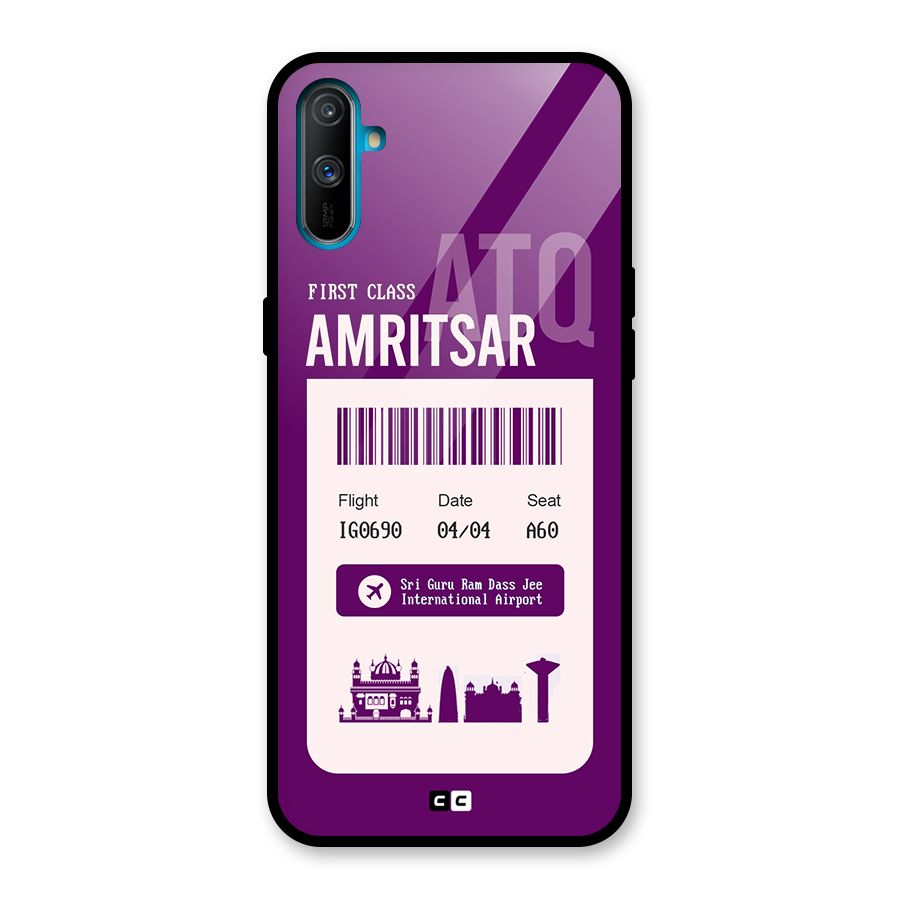 Amritsar Boarding Pass Glass Back Case for Realme C3