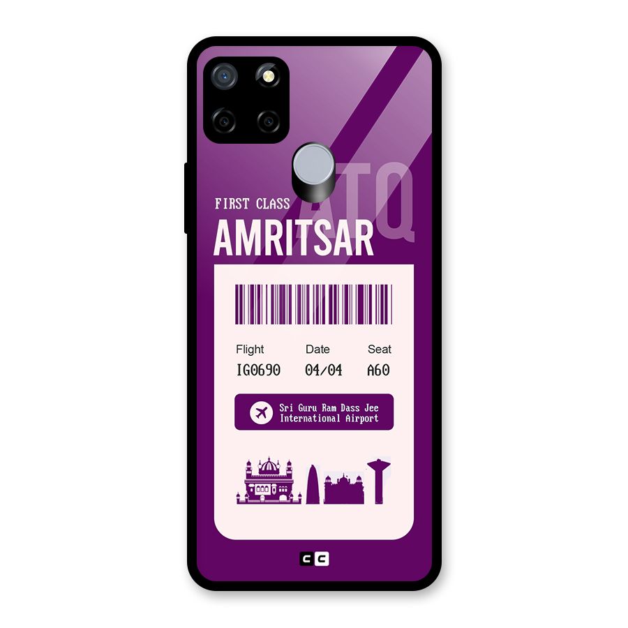 Amritsar Boarding Pass Glass Back Case for Realme Narzo 30A