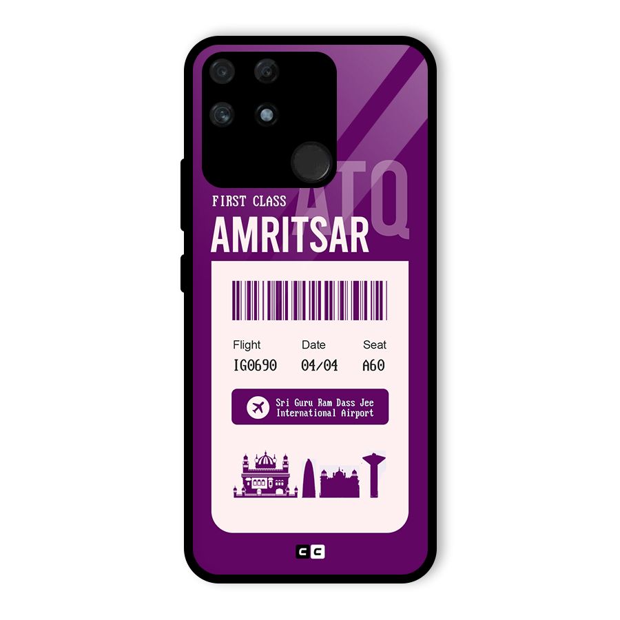 Amritsar Boarding Pass Glass Back Case for Realme Narzo 50A