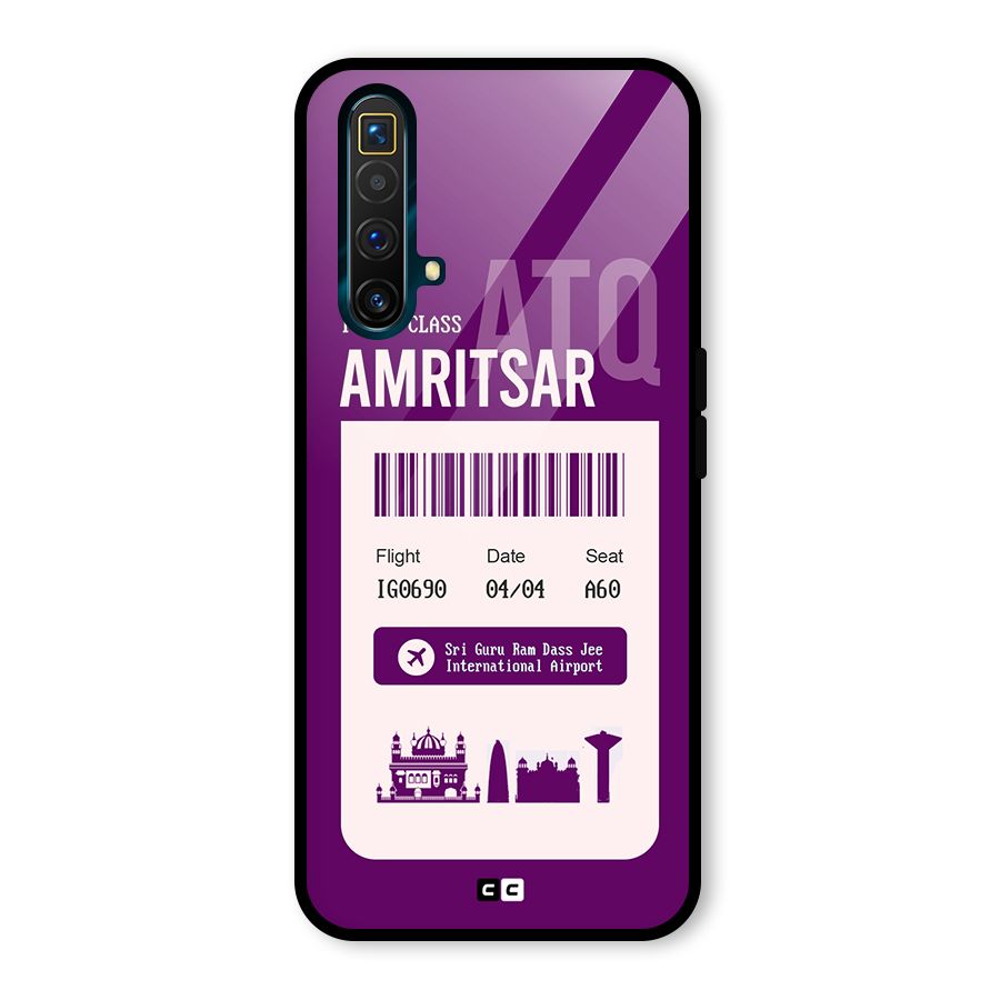 Amritsar Boarding Pass Glass Back Case for Realme X3