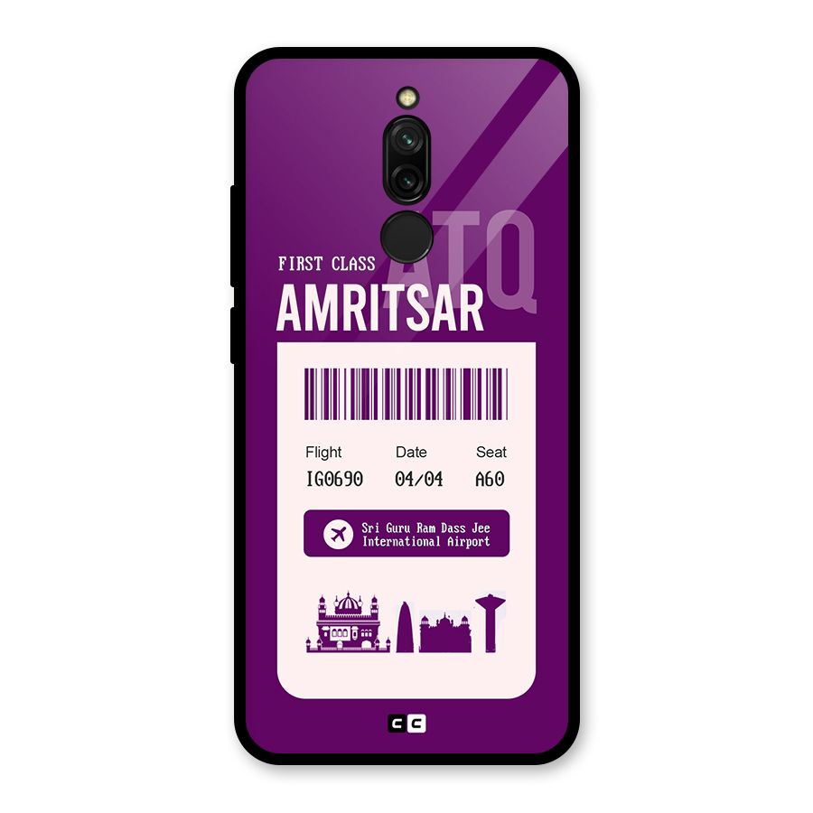 Amritsar Boarding Pass Glass Back Case for Redmi 8