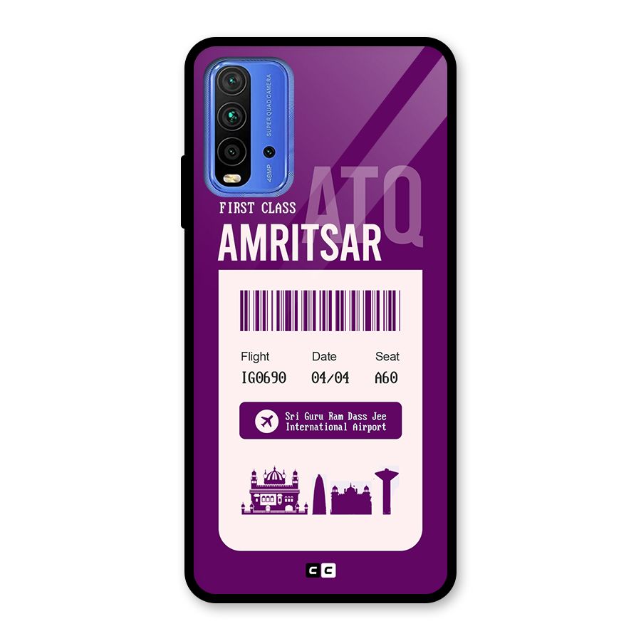 Amritsar Boarding Pass Glass Back Case for Redmi 9 Power
