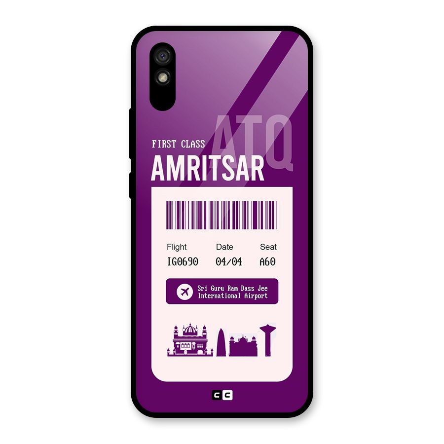 Amritsar Boarding Pass Glass Back Case for Redmi 9i