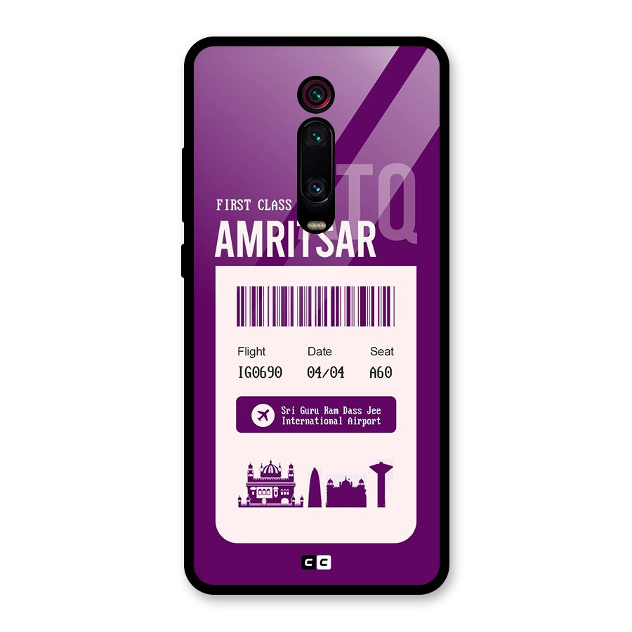 Amritsar Boarding Pass Glass Back Case for Redmi K20
