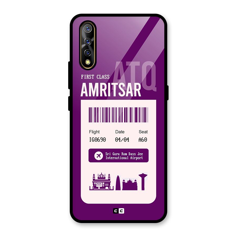Amritsar Boarding Pass Glass Back Case for Vivo S1