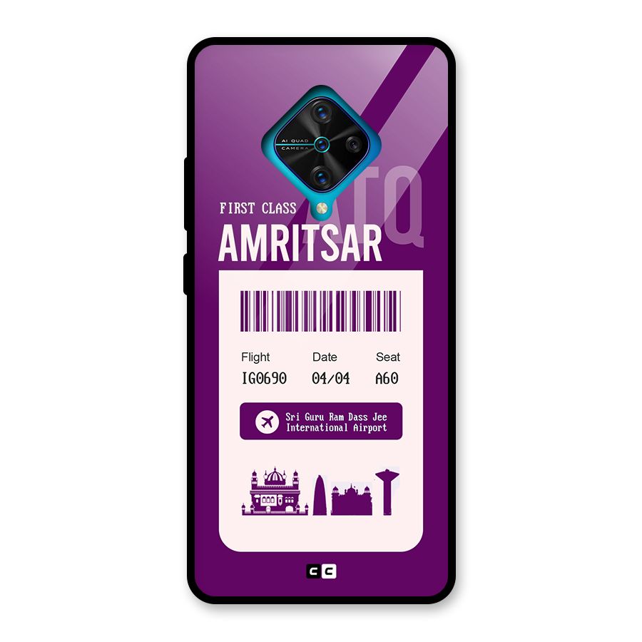 Amritsar Boarding Pass Glass Back Case for Vivo S1 Pro