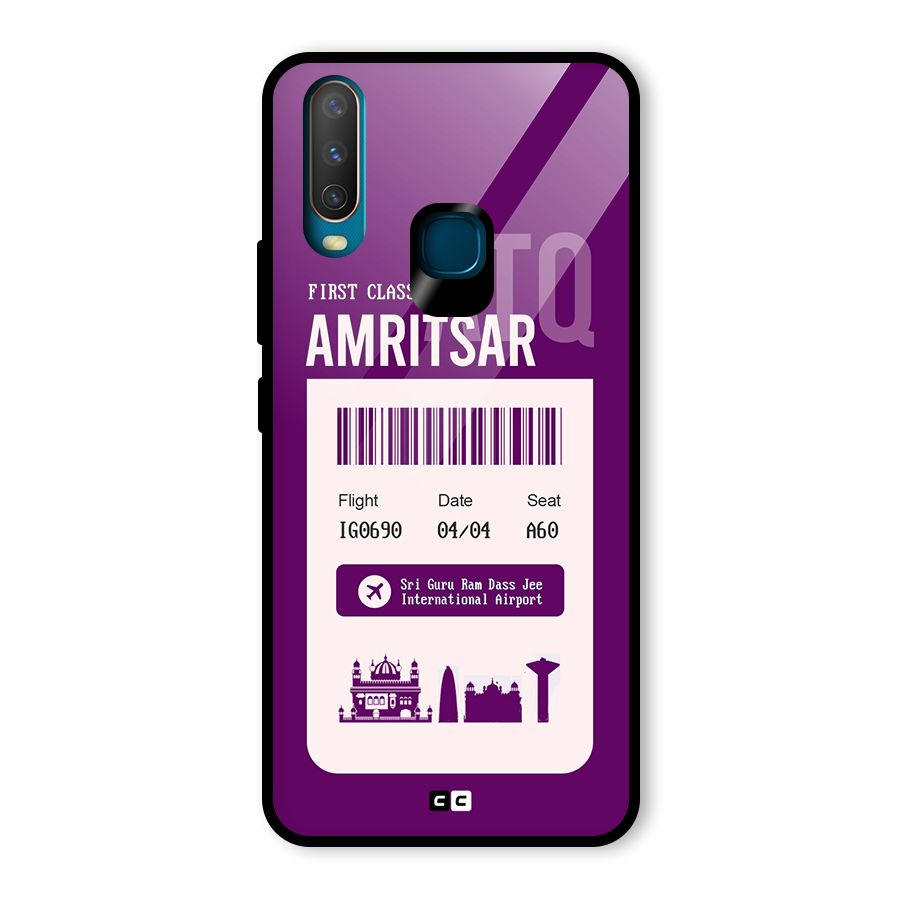 Amritsar Boarding Pass Glass Back Case for Vivo U10