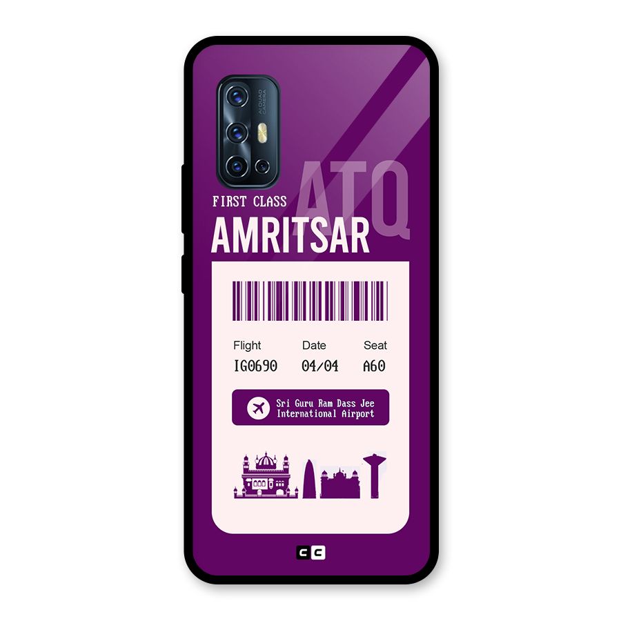 Amritsar Boarding Pass Glass Back Case for Vivo V17