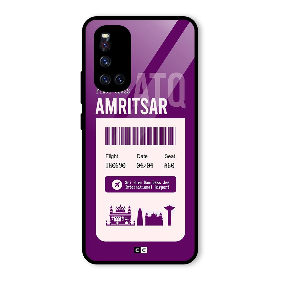 Amritsar Boarding Pass Glass Back Case for Vivo V19