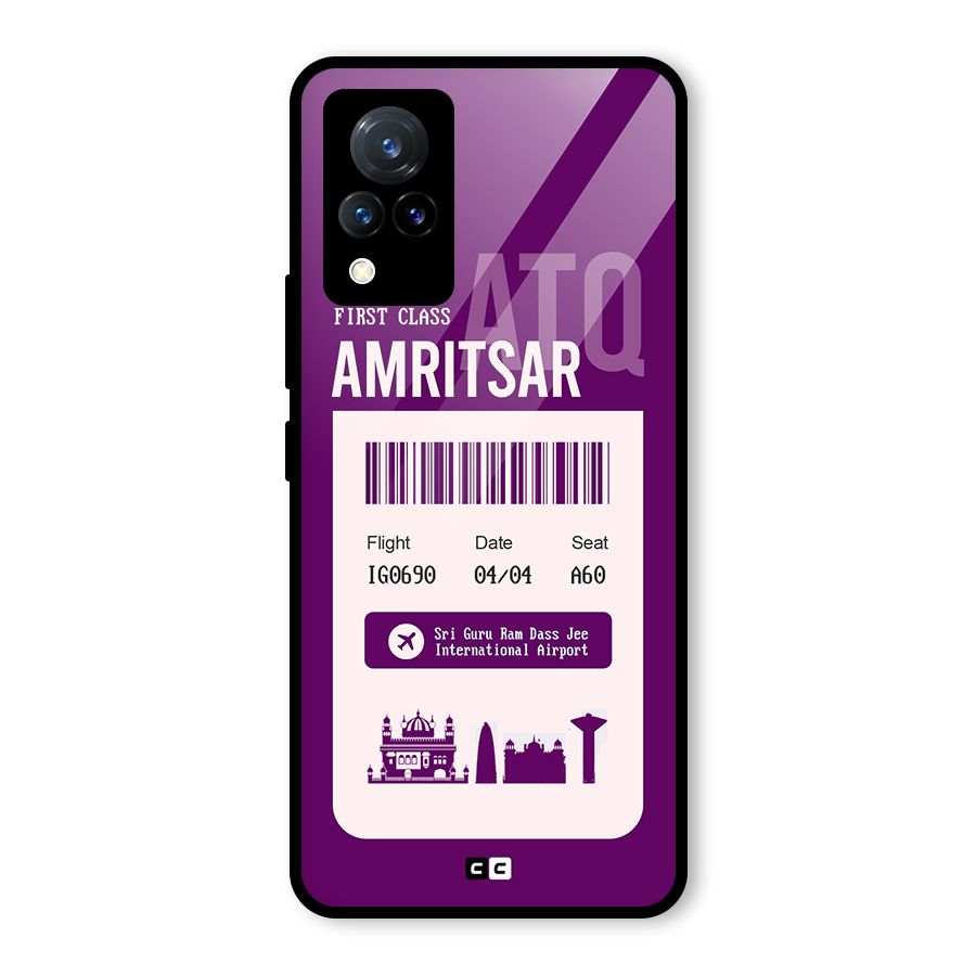 Amritsar Boarding Pass Glass Back Case for Vivo V21 5G