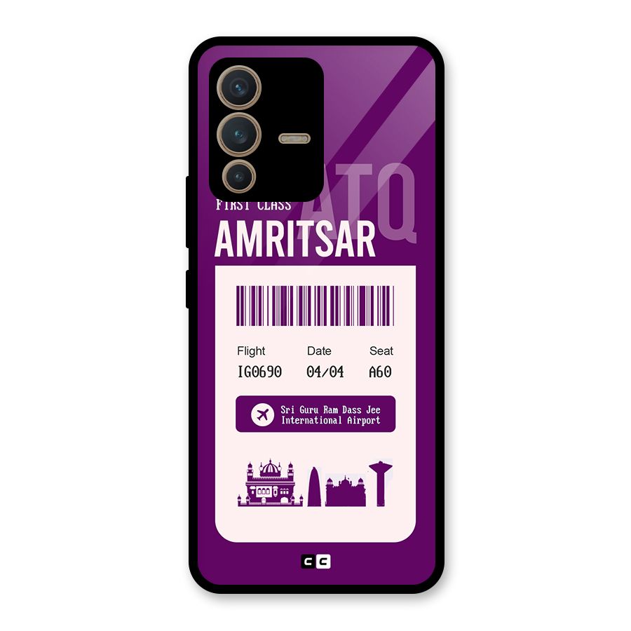 Amritsar Boarding Pass Glass Back Case for Vivo V23 5G