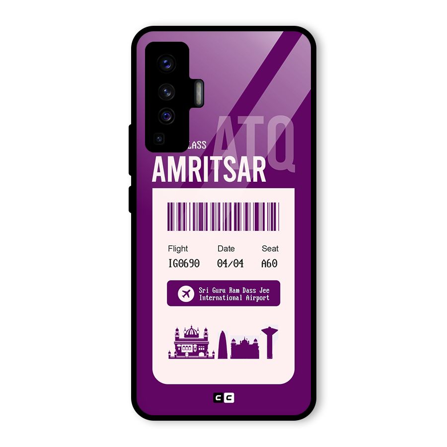 Amritsar Boarding Pass Glass Back Case for Vivo X50