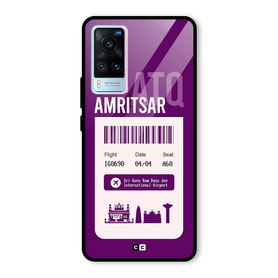 Amritsar Boarding Pass Glass Back Case for Vivo X60