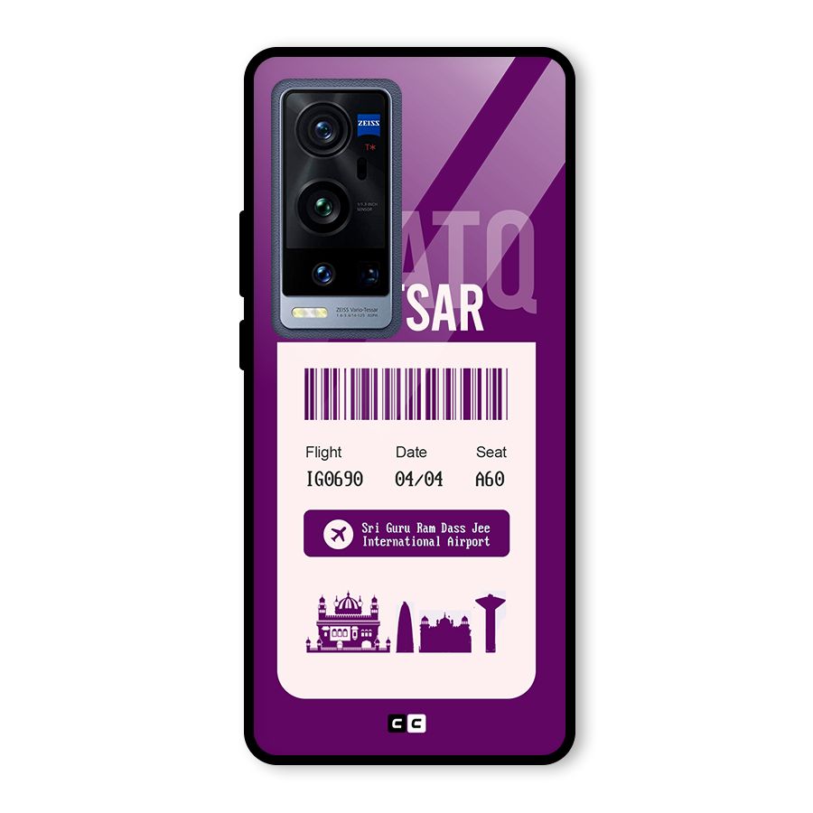 Amritsar Boarding Pass Glass Back Case for Vivo X60 Pro Plus