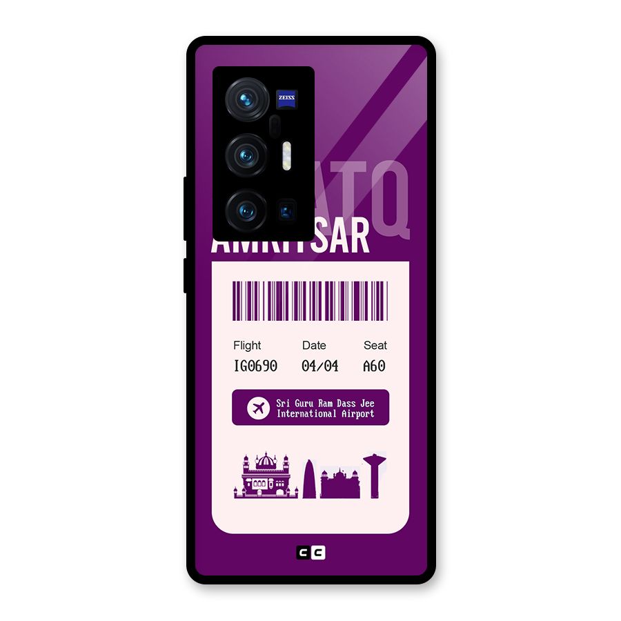 Amritsar Boarding Pass Glass Back Case for Vivo X70 Pro Plus