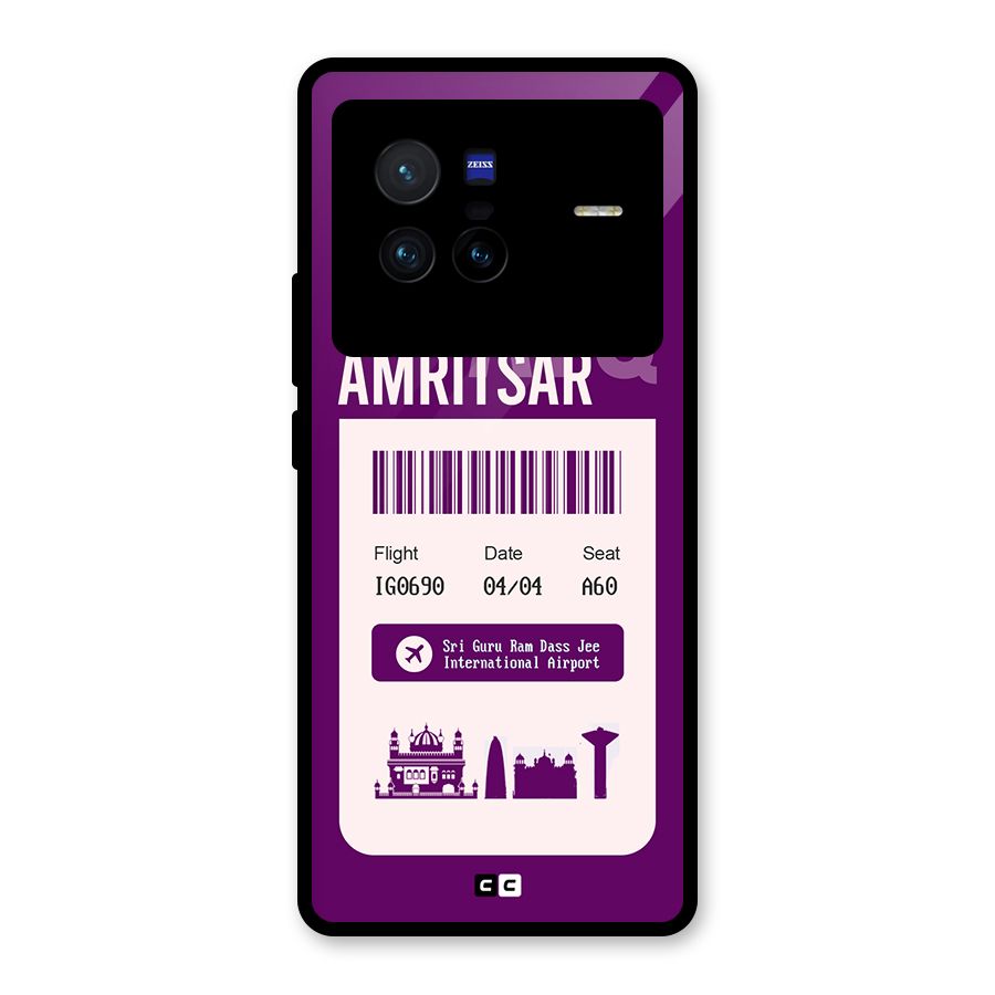 Amritsar Boarding Pass Glass Back Case for Vivo X80
