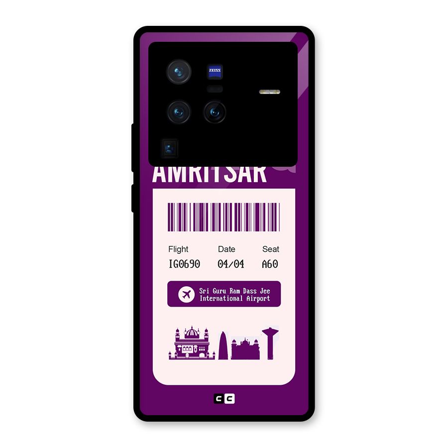 Amritsar Boarding Pass Glass Back Case for Vivo X80 Pro