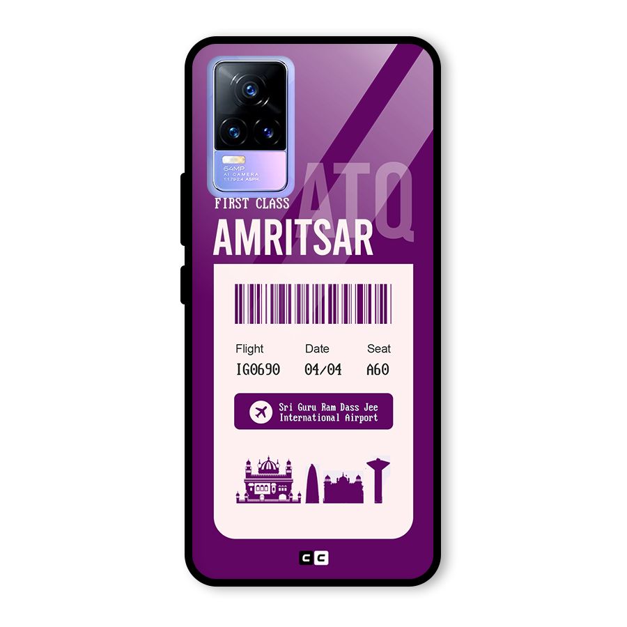 Amritsar Boarding Pass Glass Back Case for Vivo Y73
