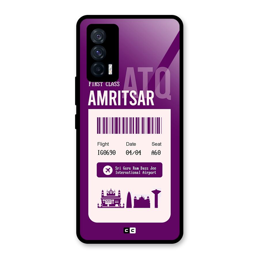 Amritsar Boarding Pass Glass Back Case for Vivo iQOO 7 5G