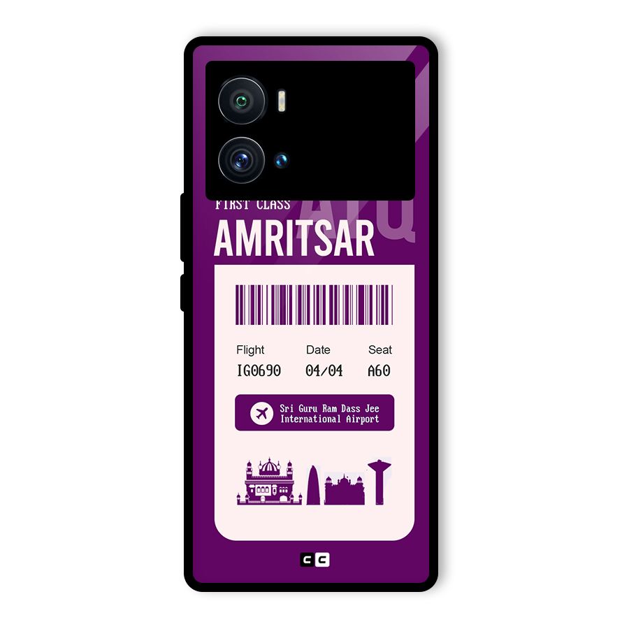 Amritsar Boarding Pass Glass Back Case for Vivo iQOO 9 Pro