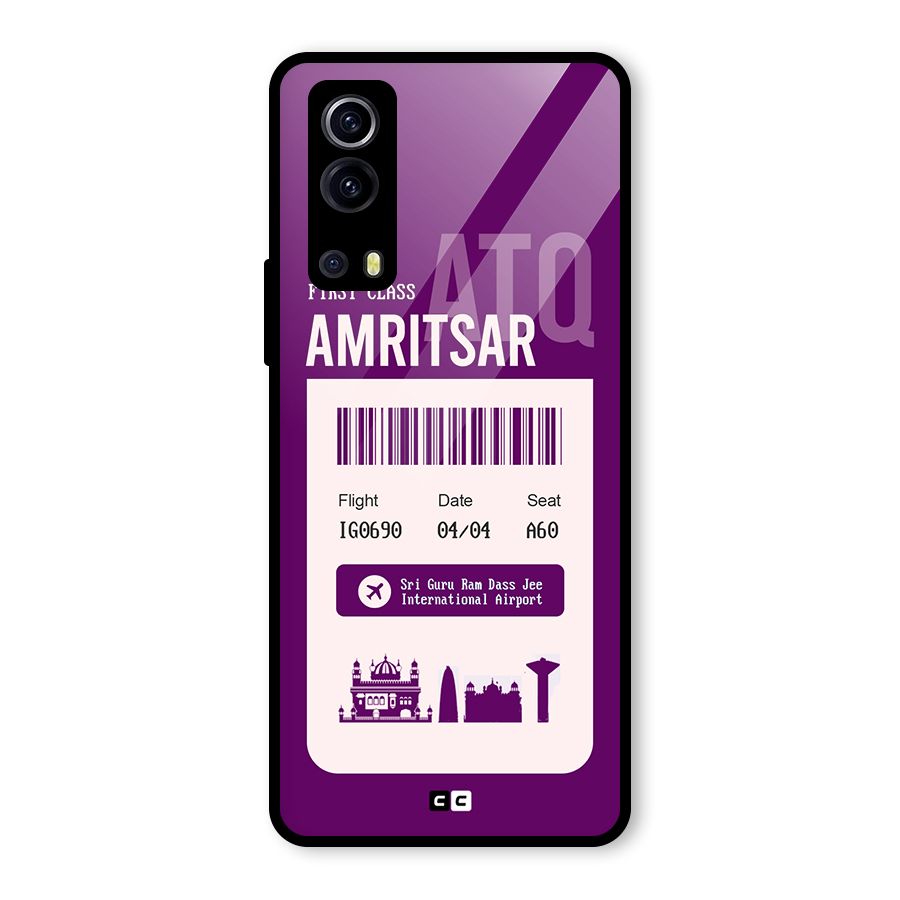 Amritsar Boarding Pass Glass Back Case for Vivo iQOO Z3