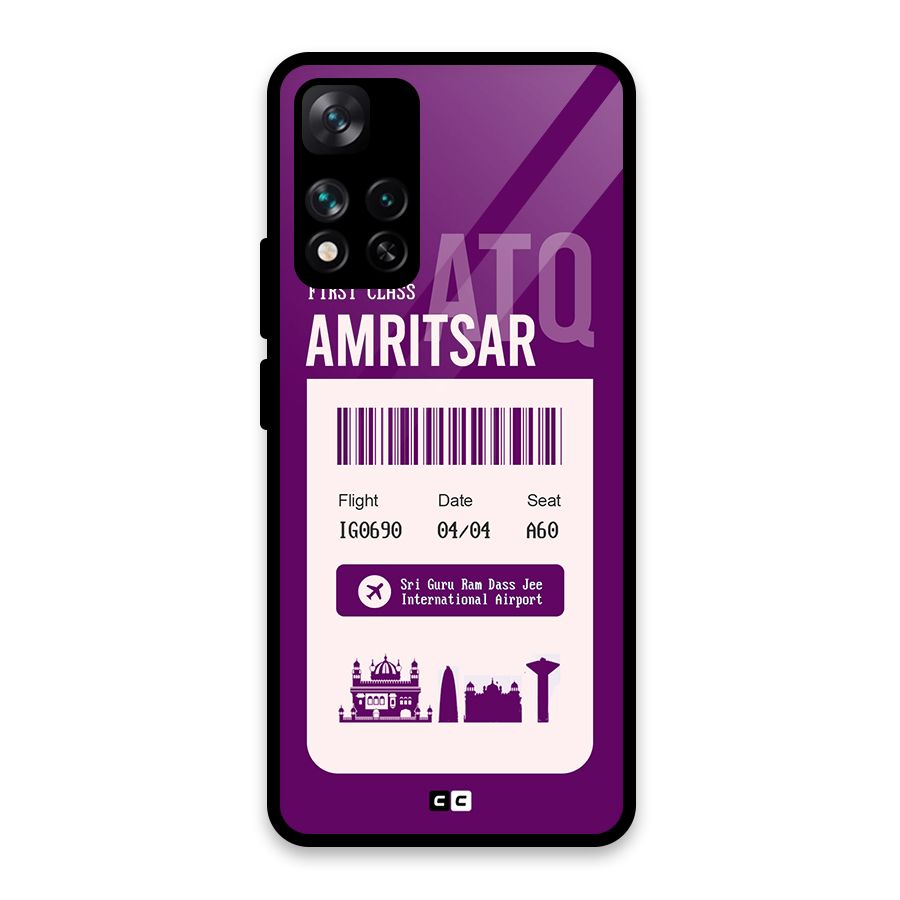 Amritsar Boarding Pass Glass Back Case for Xiaomi 11i HyperCharge 5G