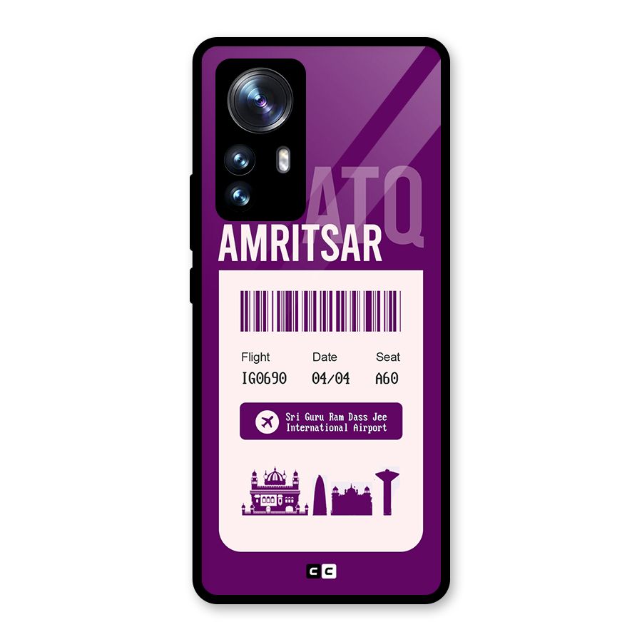 Amritsar Boarding Pass Glass Back Case for Xiaomi 12 Pro