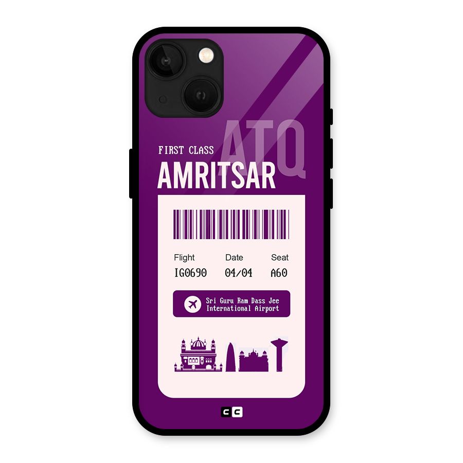 Amritsar Boarding Pass Glass Back Case for iPhone 13