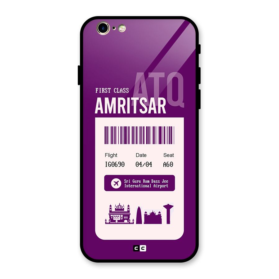 Amritsar Boarding Pass Glass Back Case for iPhone 6 6S