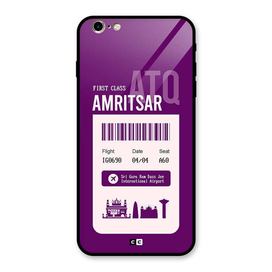 Amritsar Boarding Pass Glass Back Case for iPhone 6 Plus 6S Plus
