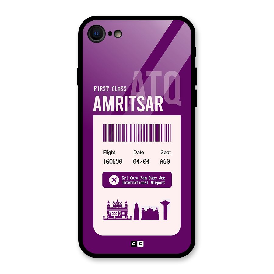Amritsar Boarding Pass Glass Back Case for iPhone 7