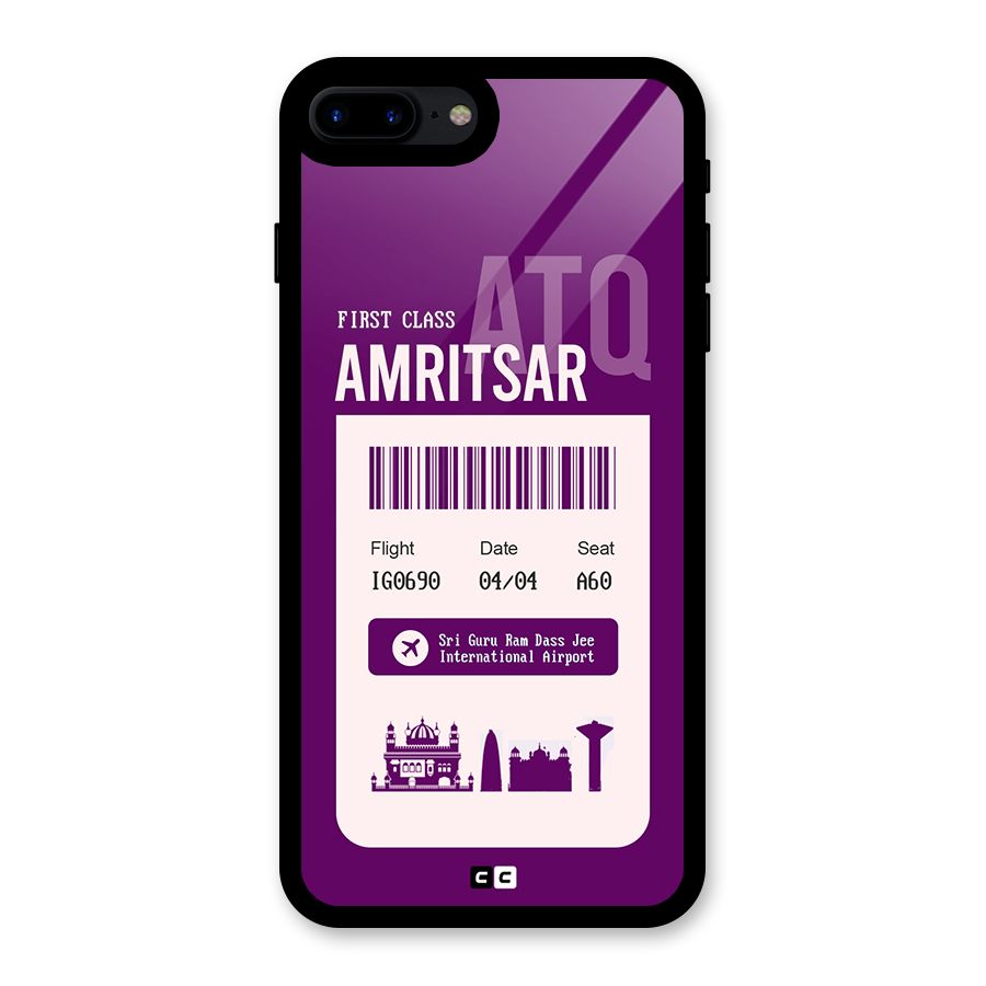 Amritsar Boarding Pass Glass Back Case for iPhone 8 Plus
