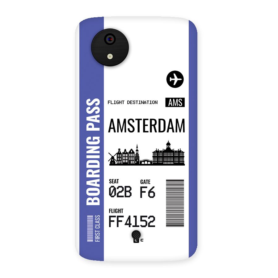 Amsterdam Boarding Pass Back Case for Canvas A1  AQ4501