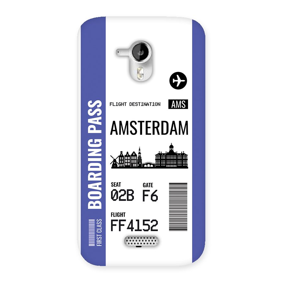Amsterdam Boarding Pass Back Case for Canvas HD A116