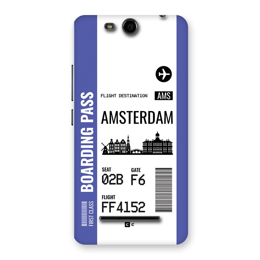 Amsterdam Boarding Pass Back Case for Canvas Juice 3 Q392