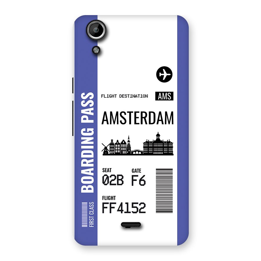 Amsterdam Boarding Pass Back Case for Canvas Selfie Lens Q345