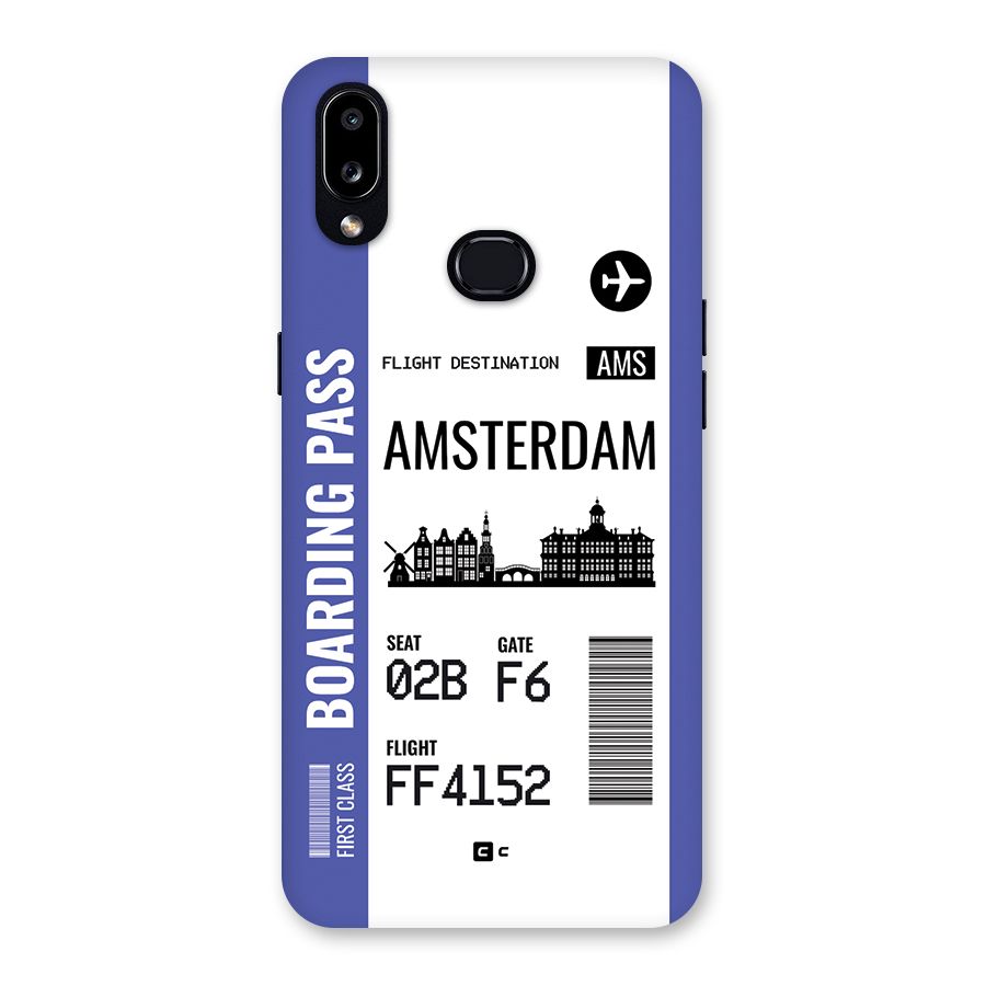 Amsterdam Boarding Pass Back Case for Galaxy A10s