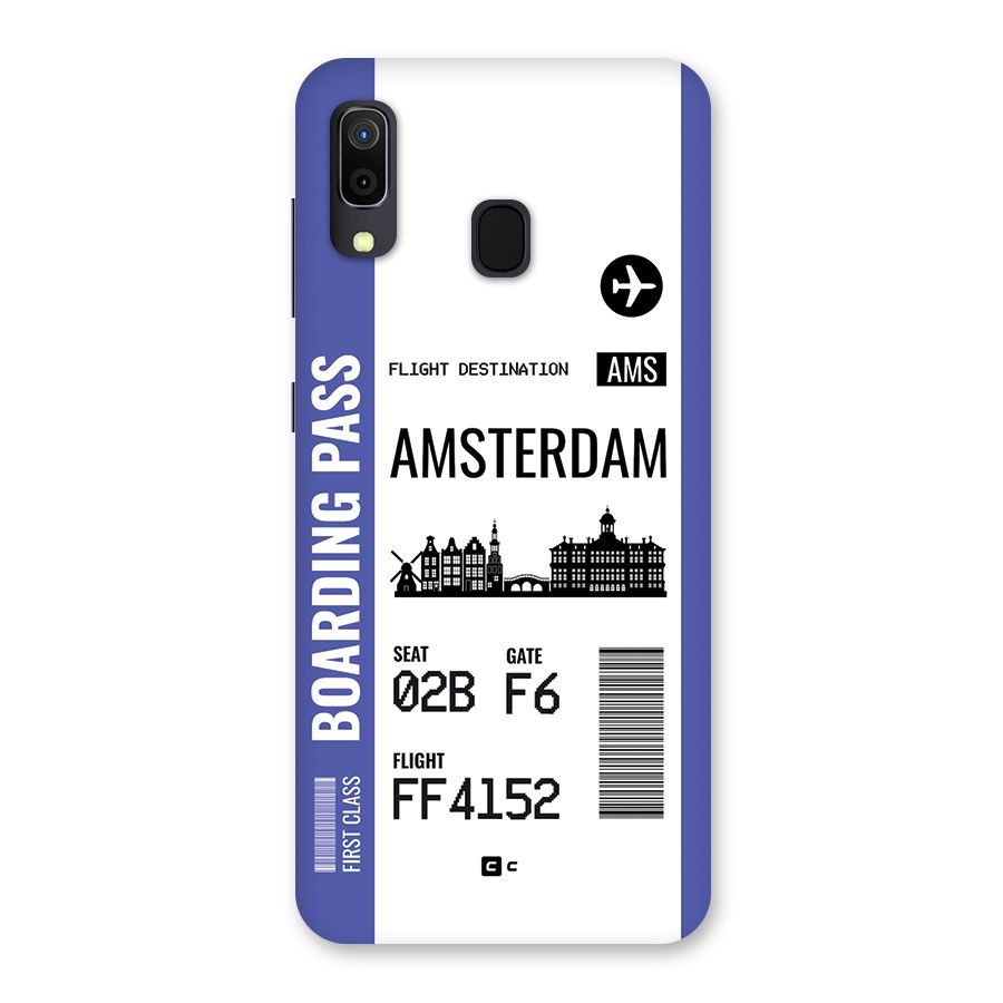 Amsterdam Boarding Pass Back Case for Galaxy A20