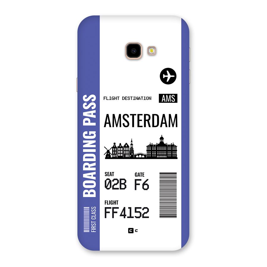 Amsterdam Boarding Pass Back Case for Galaxy J4 Plus