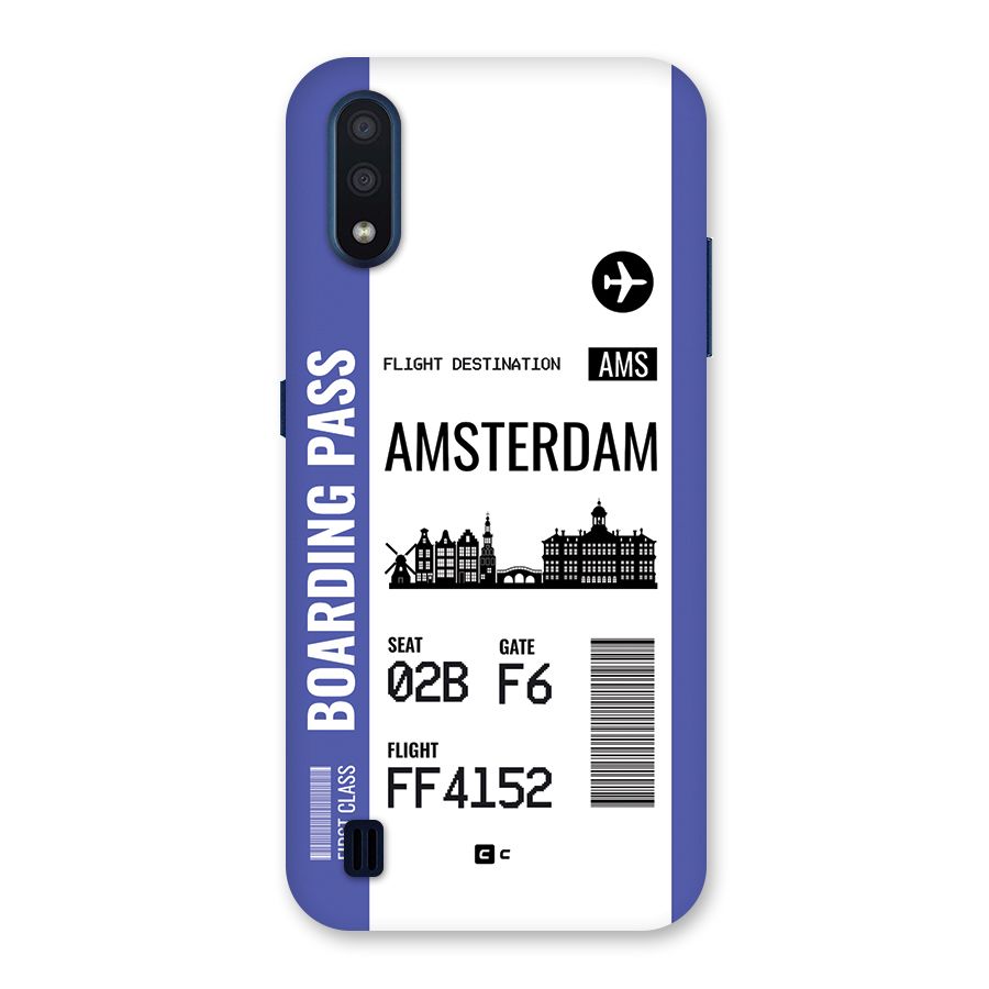 Amsterdam Boarding Pass Back Case for Galaxy M01