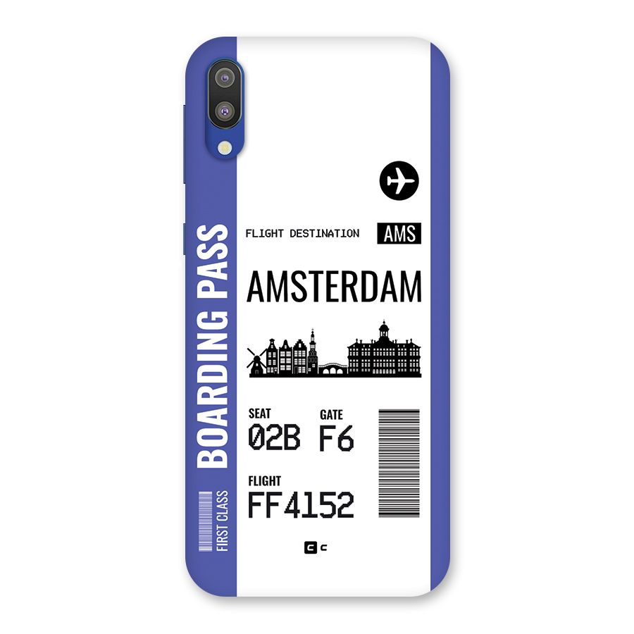 Amsterdam Boarding Pass Back Case for Galaxy M10