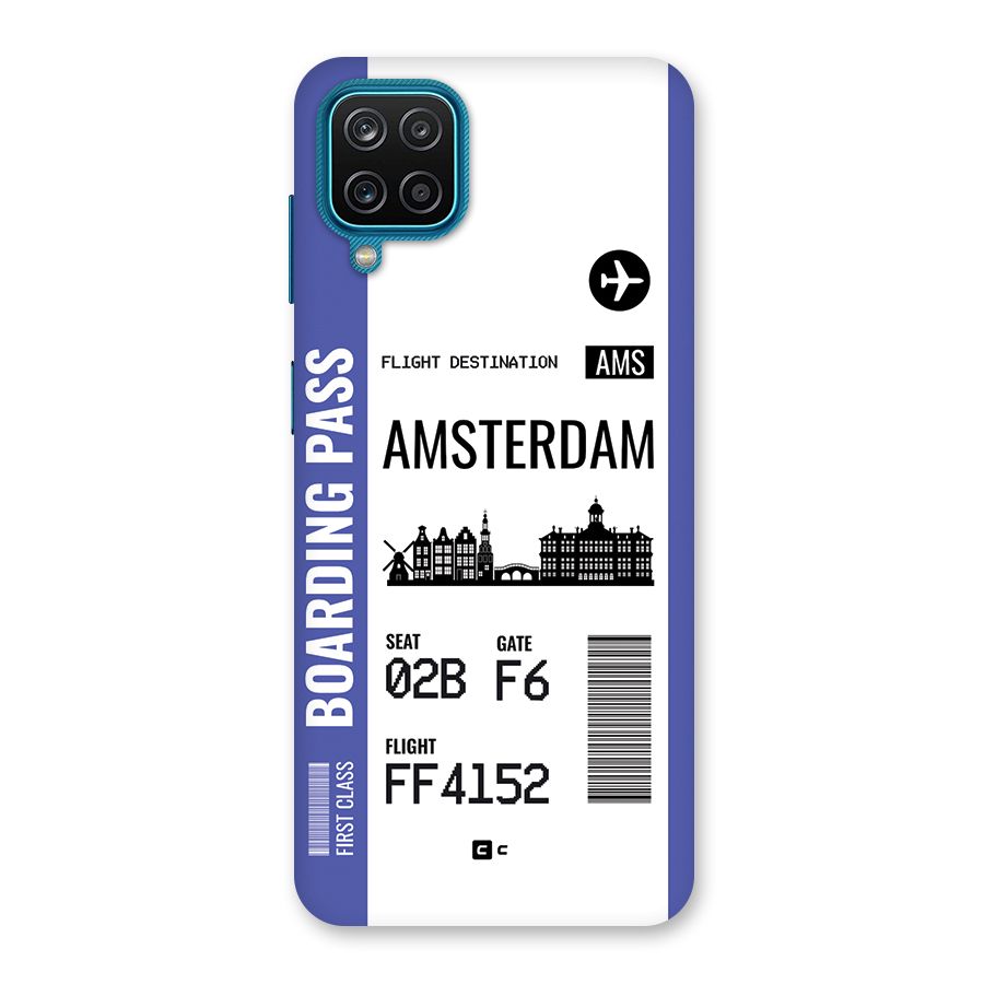 Amsterdam Boarding Pass Back Case for Galaxy M12