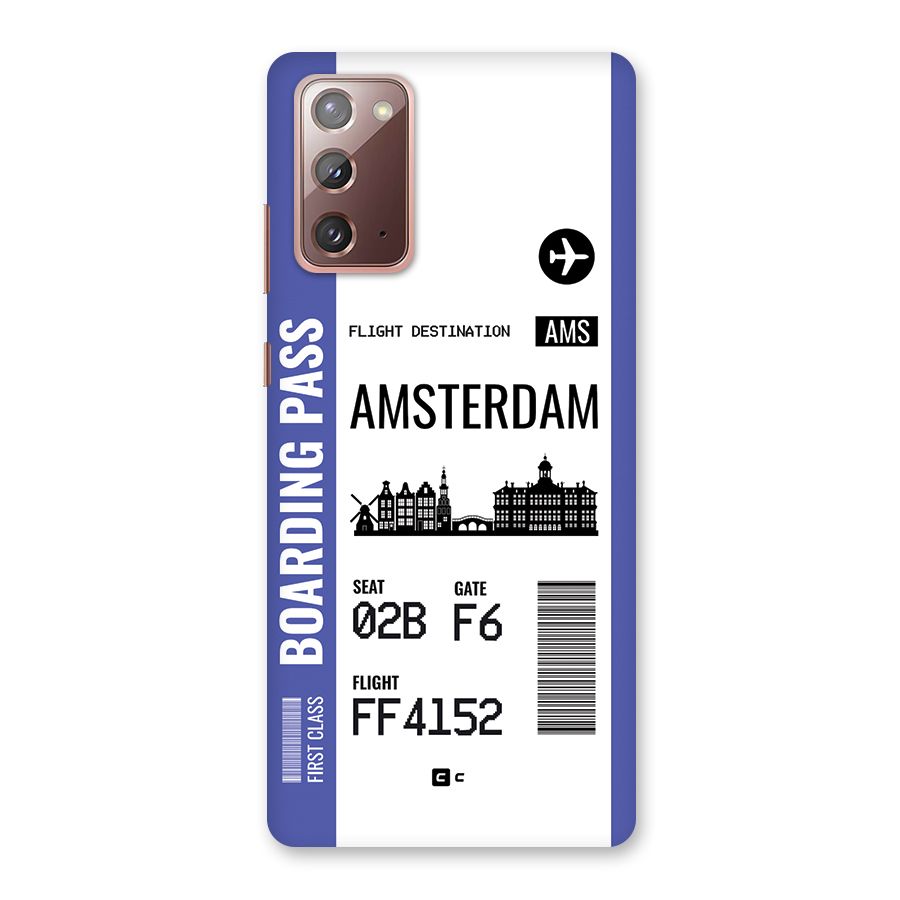 Amsterdam Boarding Pass Back Case for Galaxy Note 20