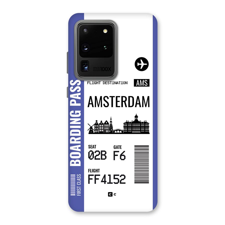 Amsterdam Boarding Pass Back Case for Galaxy S20 Ultra