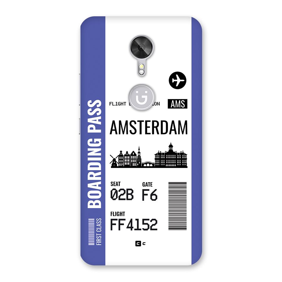 Amsterdam Boarding Pass Back Case for Gionee A1