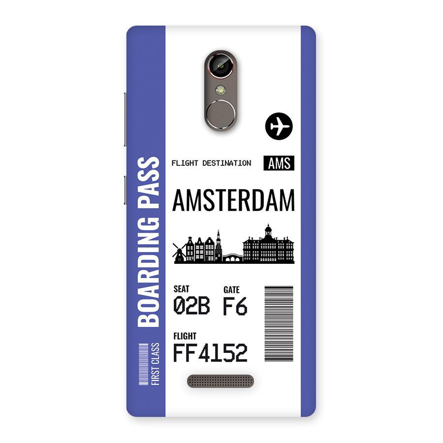 Amsterdam Boarding Pass Back Case for Gionee S6s